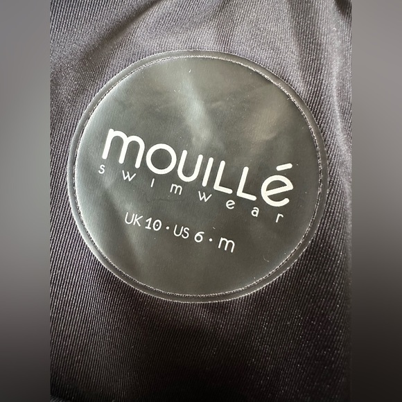 Mouille Women's Black Brown Two Piece High Waist Swimsuit Bikini Animal Print S - Picture 2 of 4